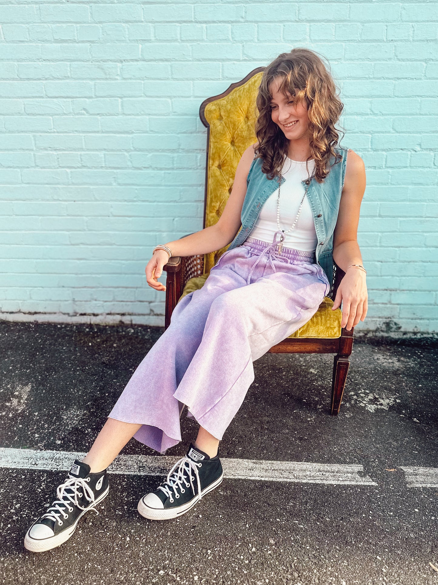 Acid Wash Lavender Pants