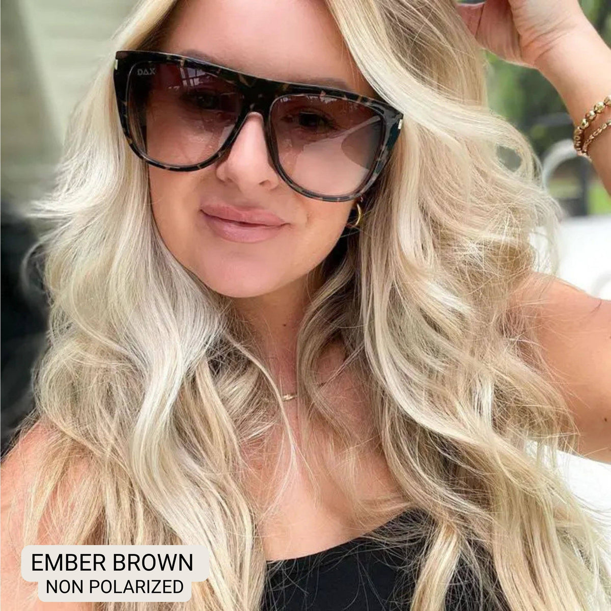 Ember Woman's Oversized Square Sunglasses in Brown