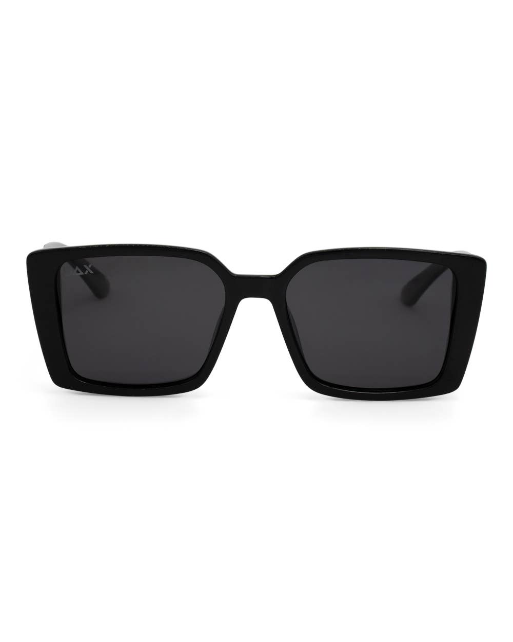 Nova Women's Polarized Medium Rectangle Sunglasses in Black