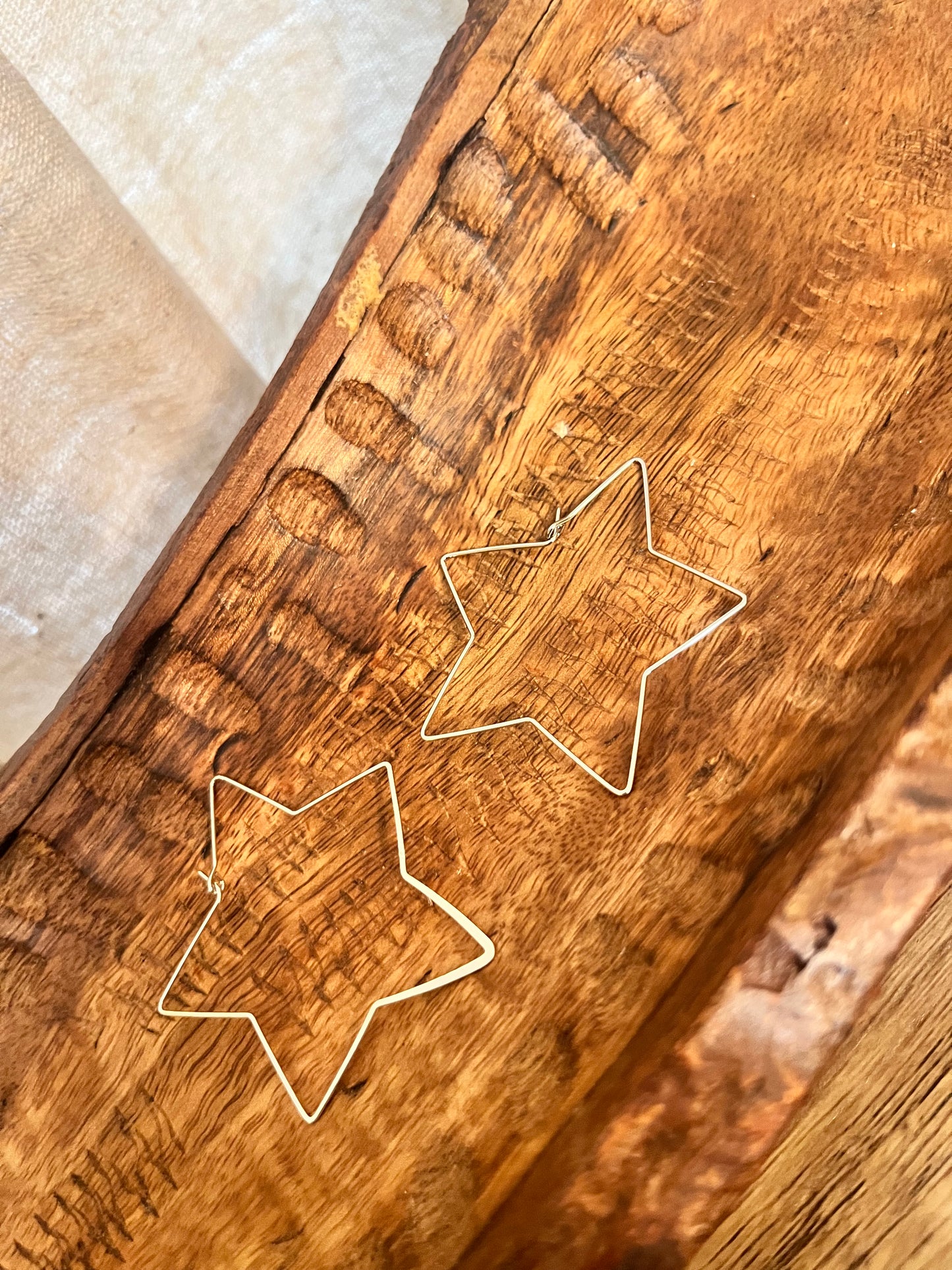 Star Hoop Earring - Silver