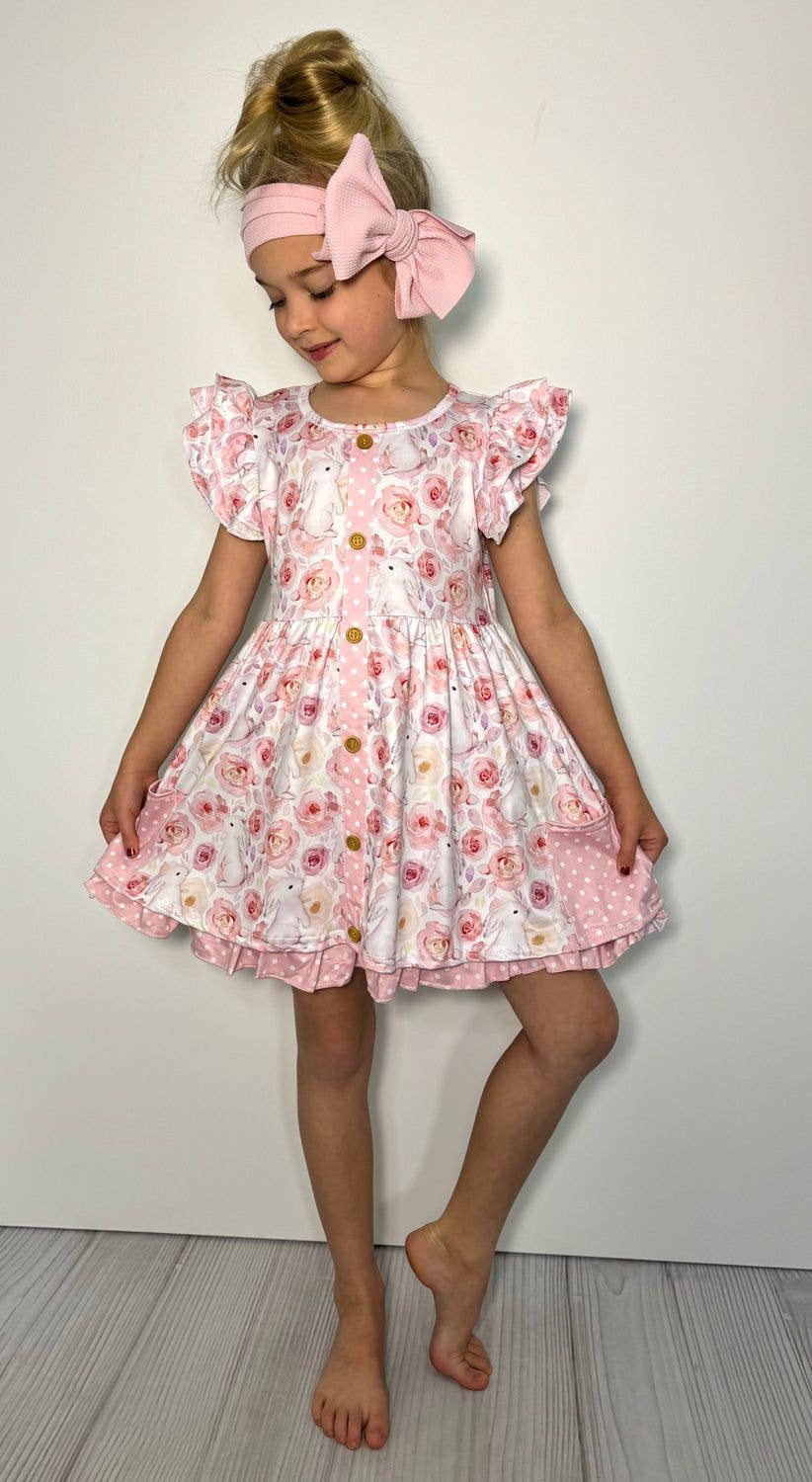Bunny Blooms Girls Dress Easter