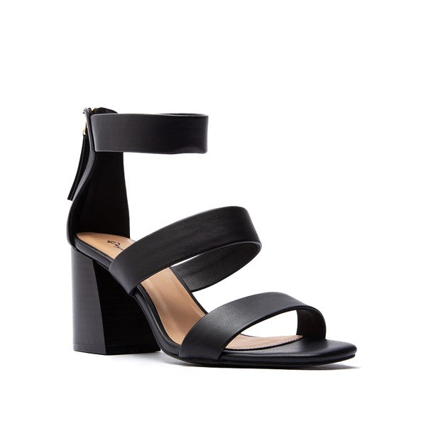 Qupid Three Strap Heel