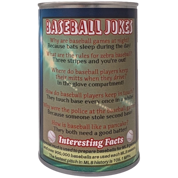 Mickey the Canned Baseball | Sports Plush in a Can w/Jokes: Foil Lid