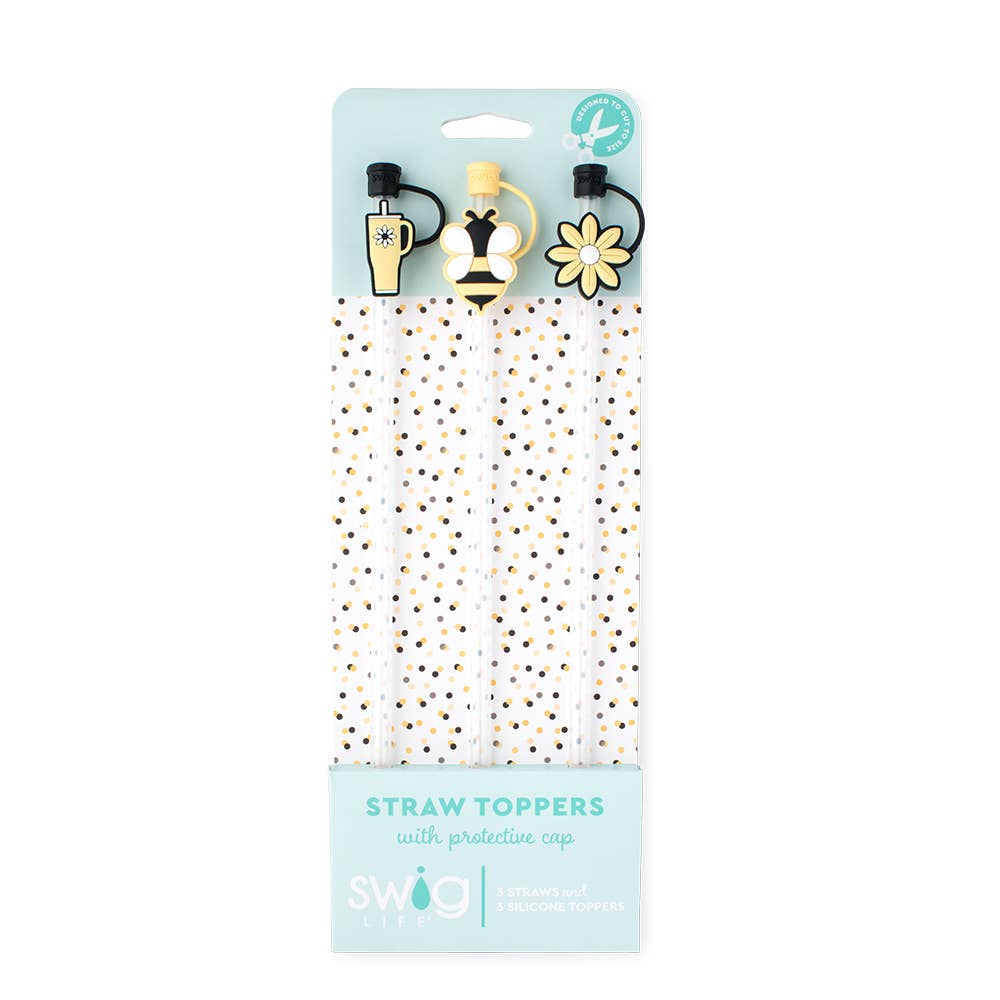 Busy Bee Straw Topper Set