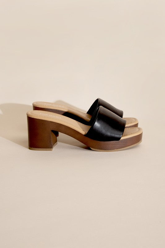 SLIDE MULE HEELS