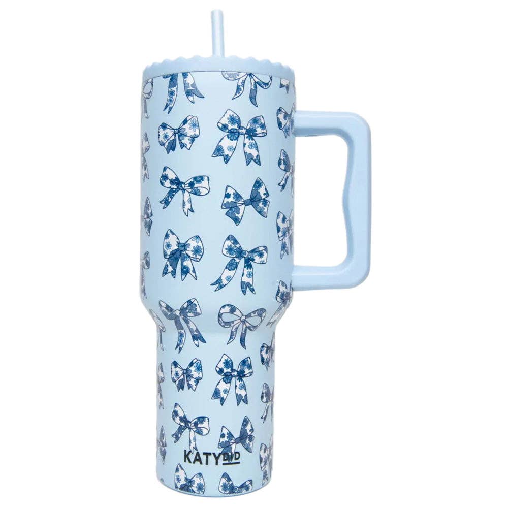 Chinoiserie Coquette Bows Light Blue Tumbler