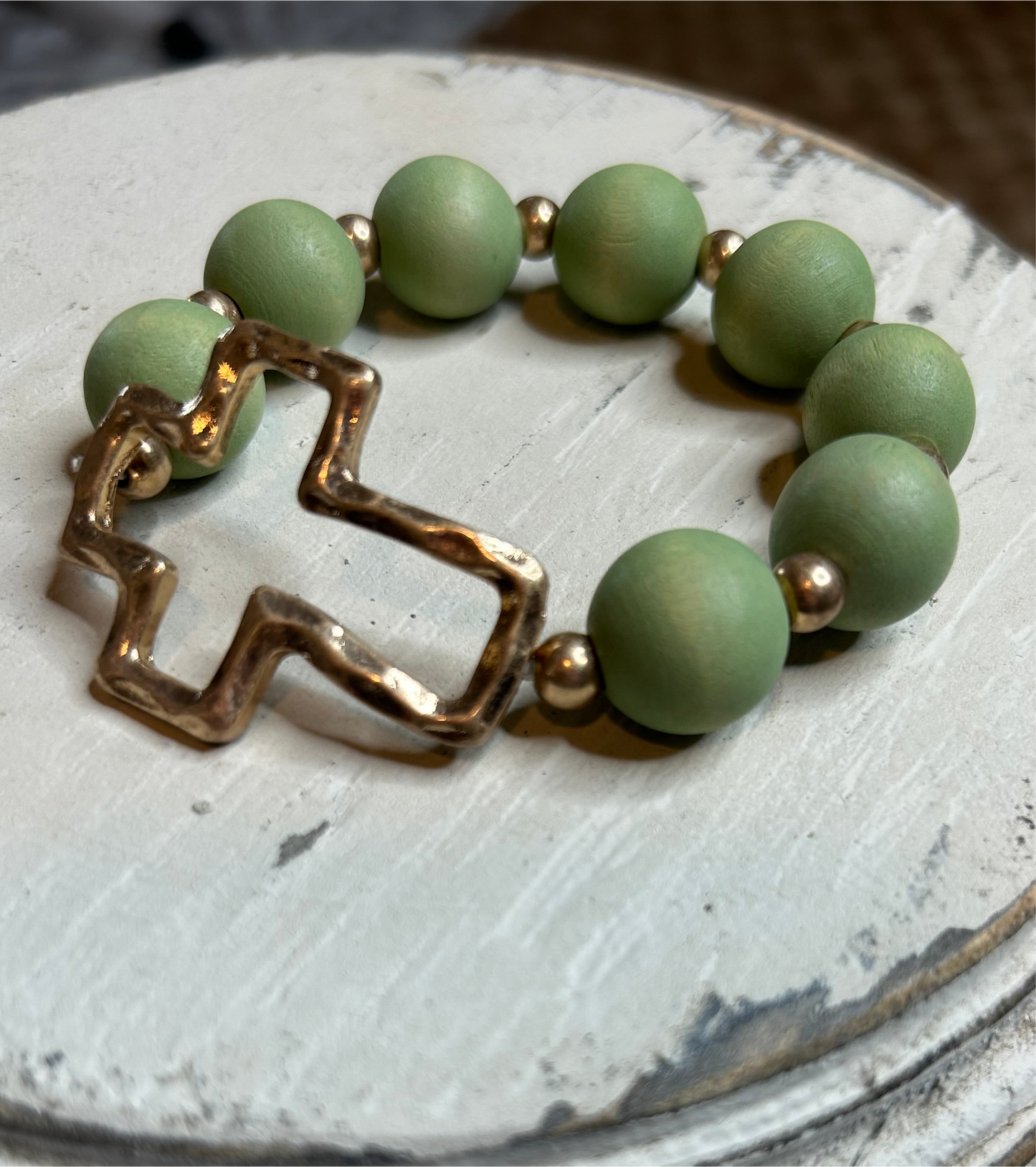 Sage Bead Bracelet