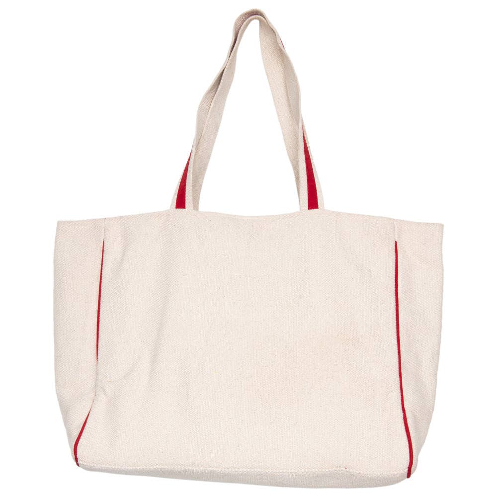 Baseball Oversized Happy Face Tote Bag