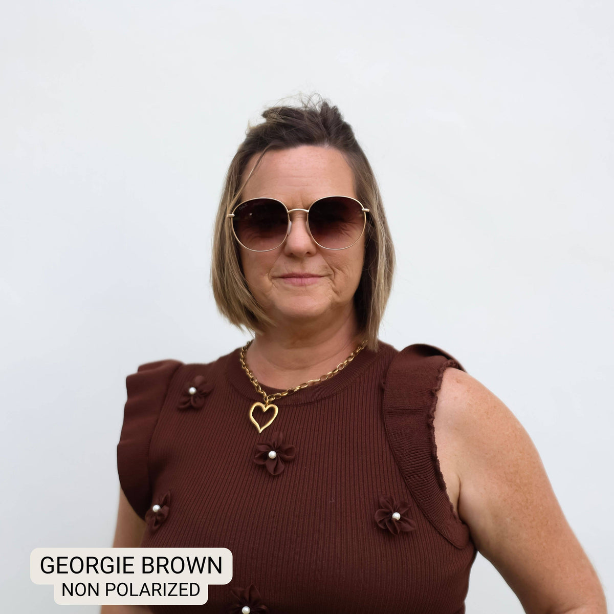 Georgie Women's Large Round Sunglasses