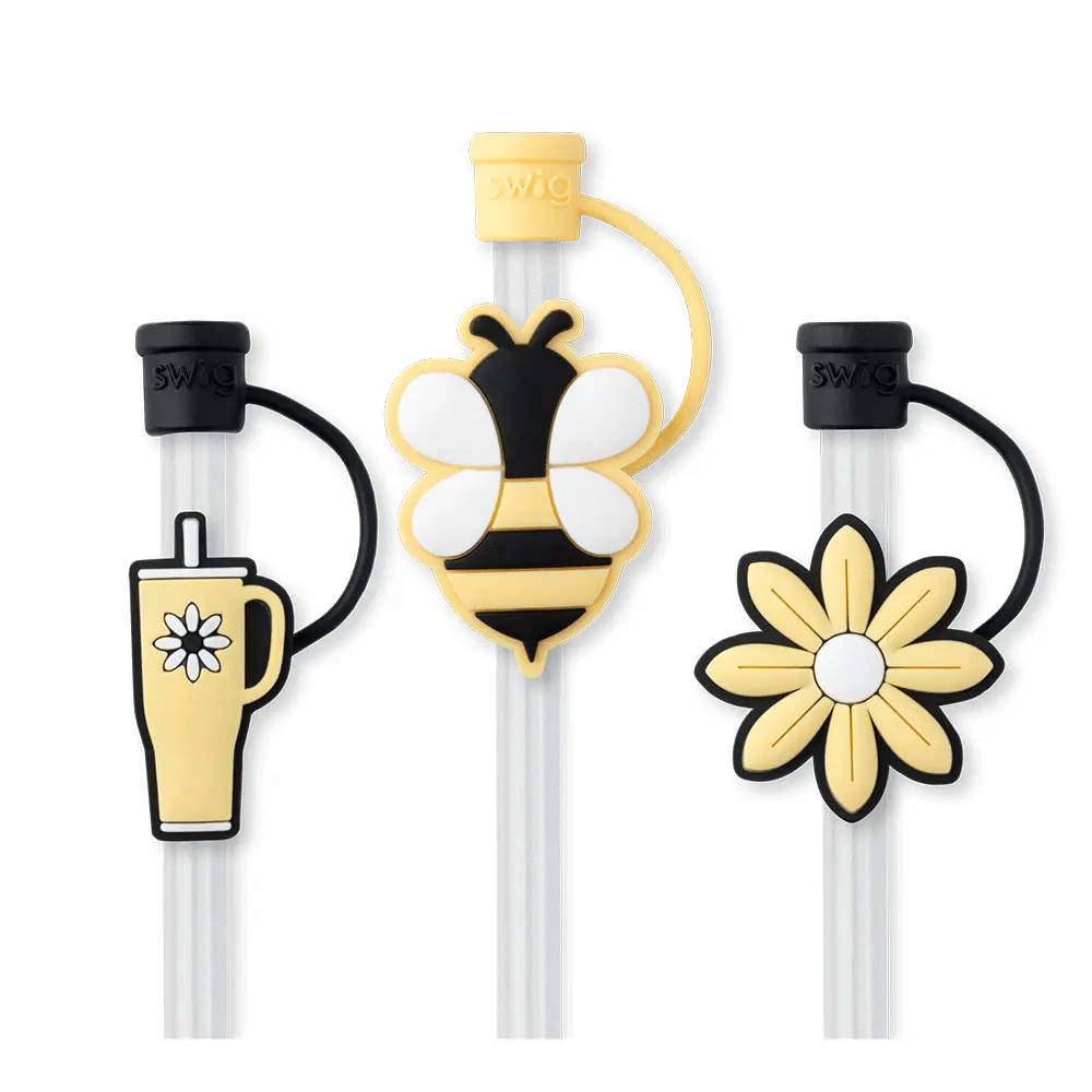 Busy Bee Straw Topper Set
