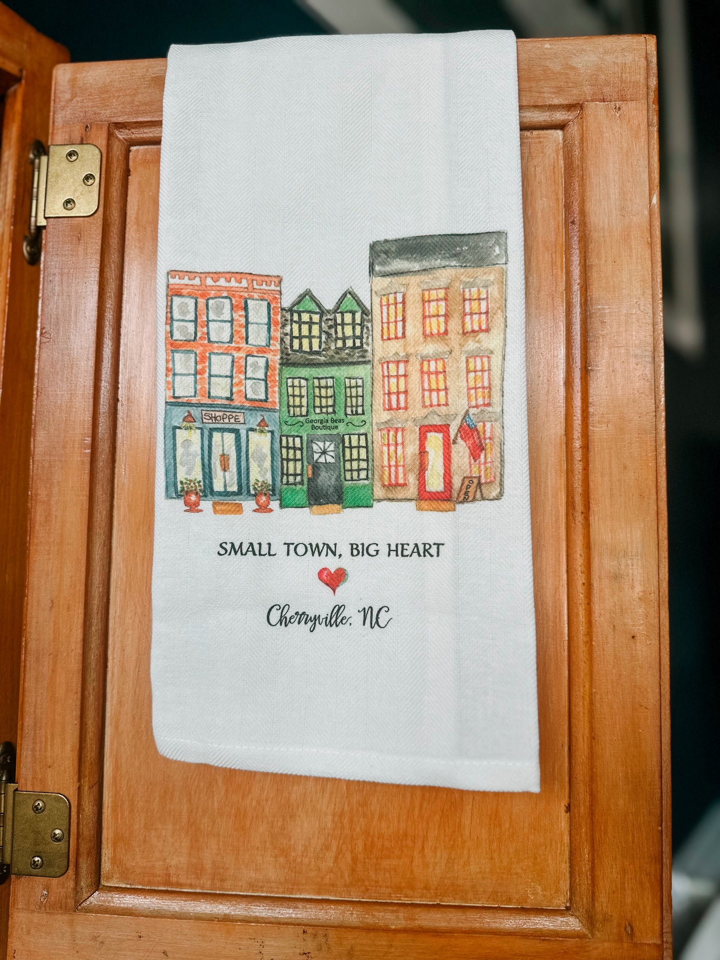 Cherryville, NC - Small Town Big Heart Dishtowel