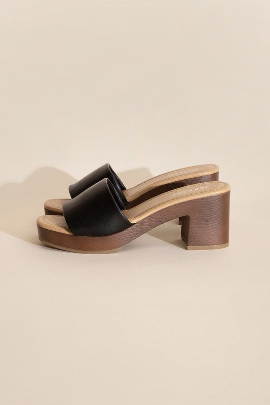 SLIDE MULE HEELS