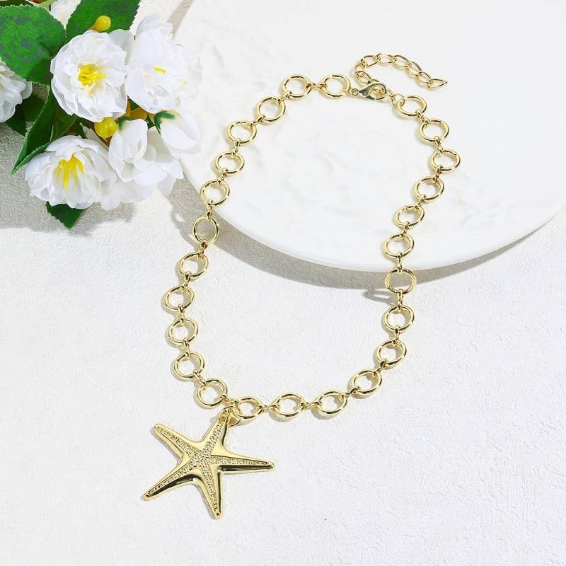 Puff Star Chunky Statement Necklace