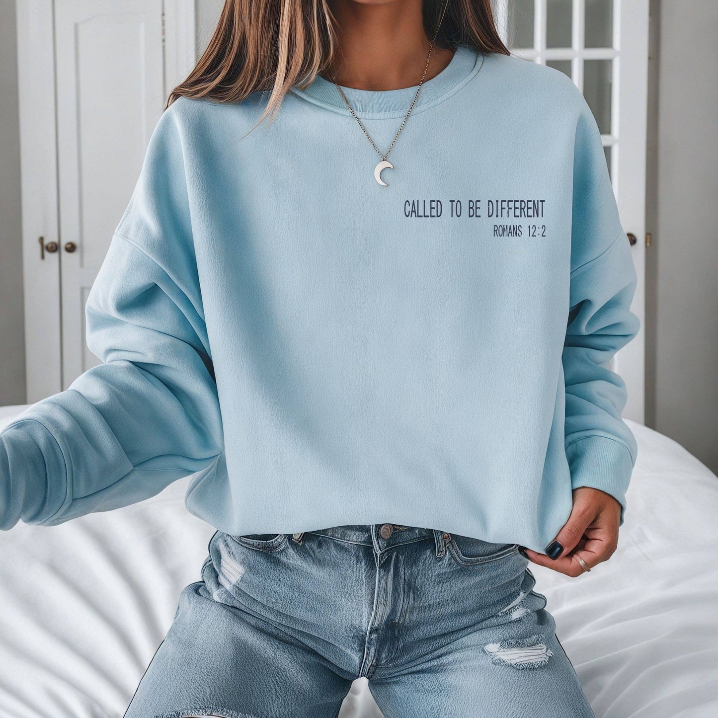 Called To Be Different Faith Fall Graphic Sweatshirt: Ash / 2XL