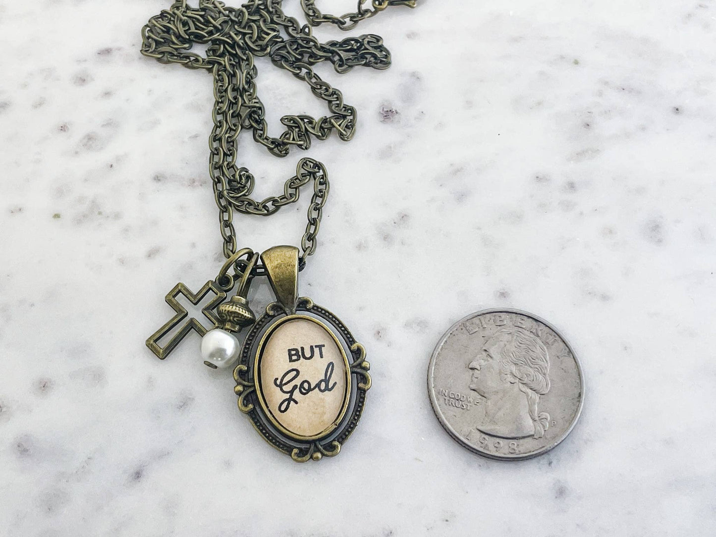 But God Glass Pendant Necklace