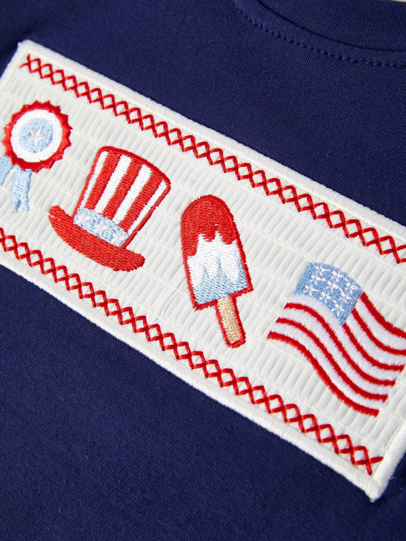 American Ice Cream Smock Embroidery Shorts Set