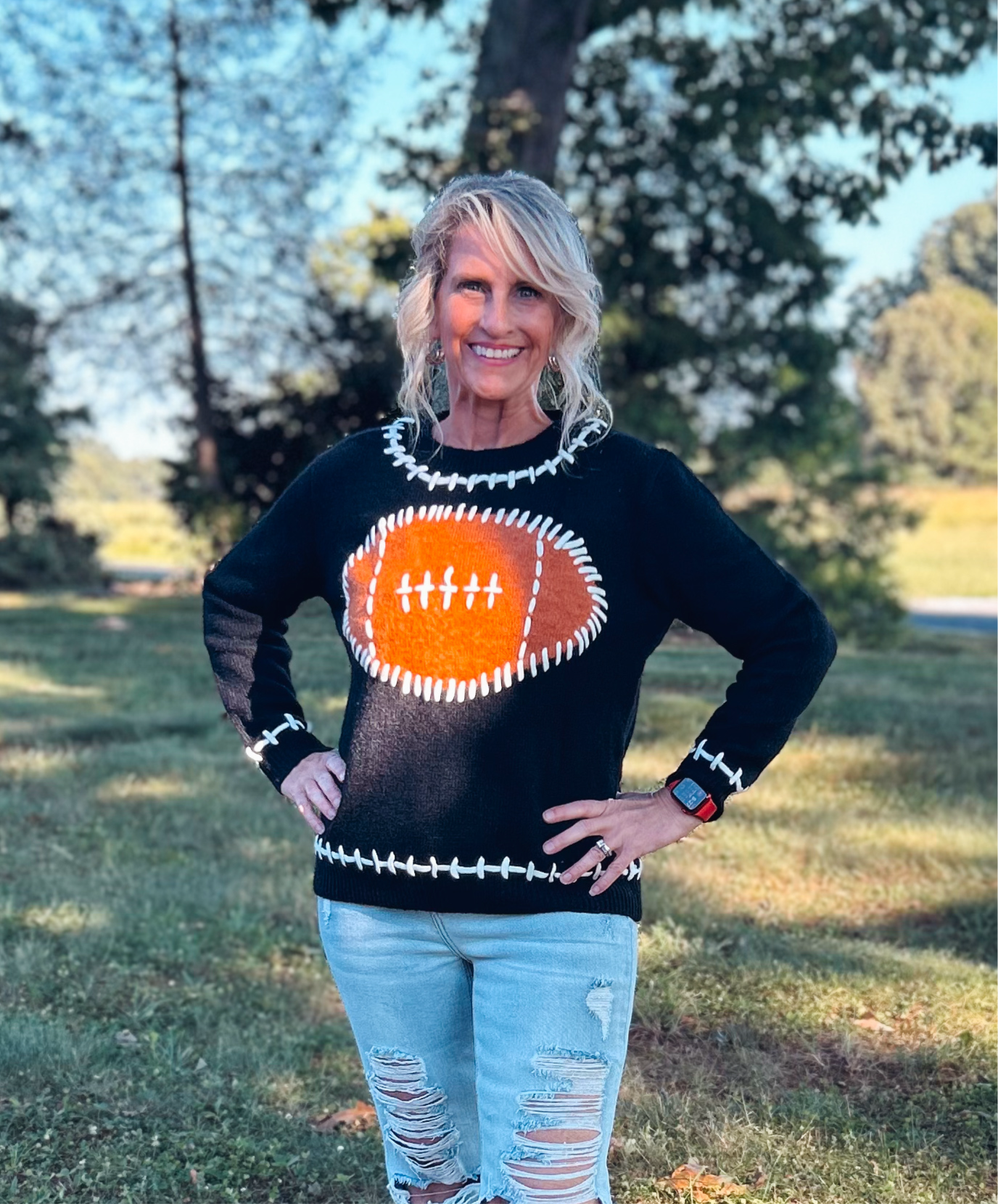 Stitched Football Sweater