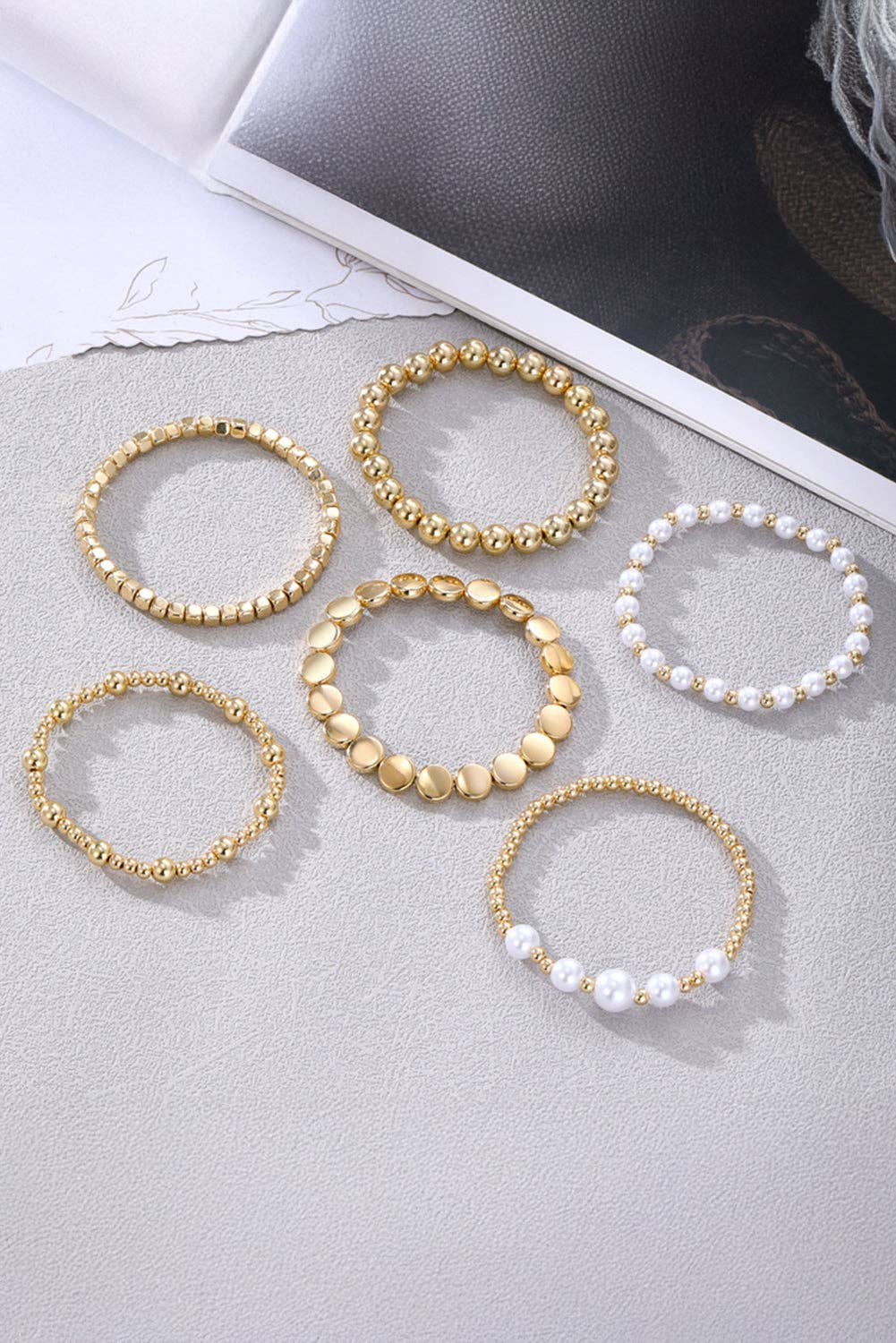 Gold Minimalist Pearl Beaded Bracelets
