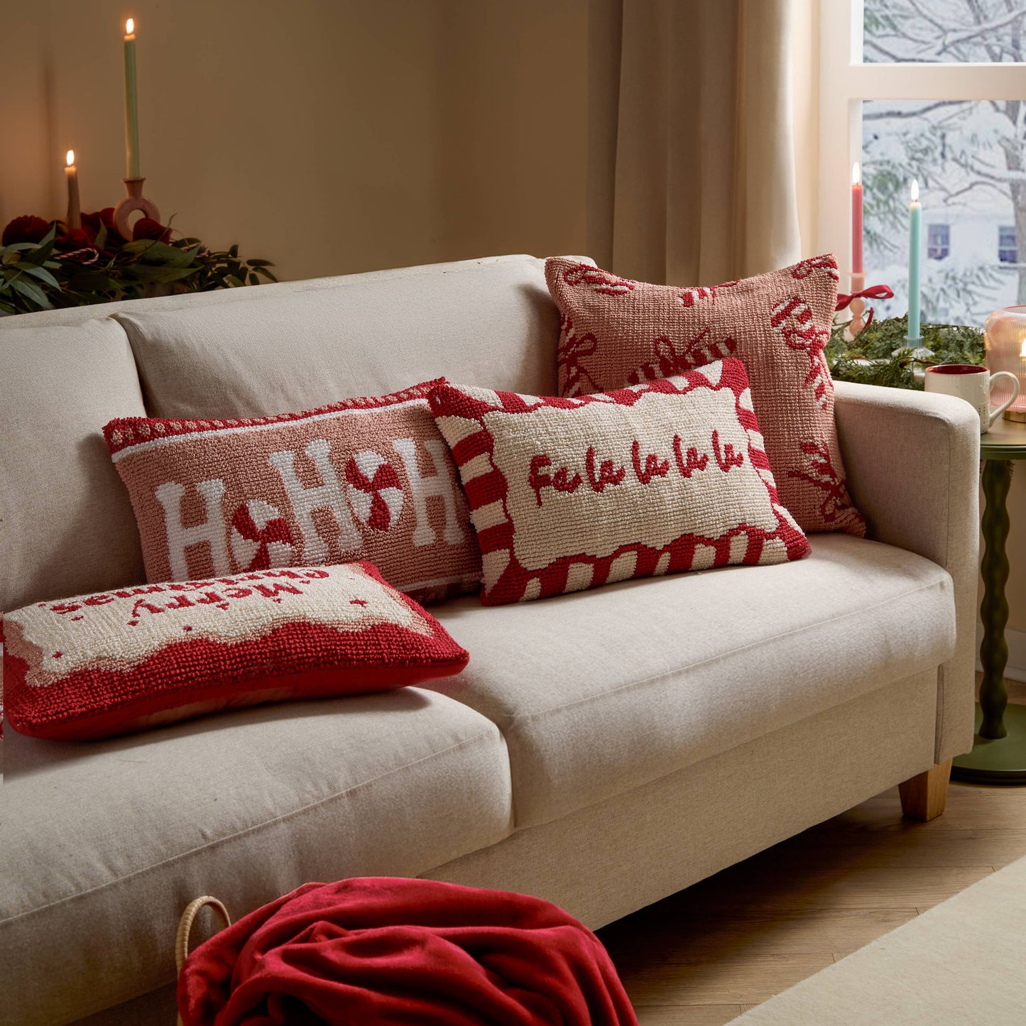 Candy Holiday Tufted Pillow
