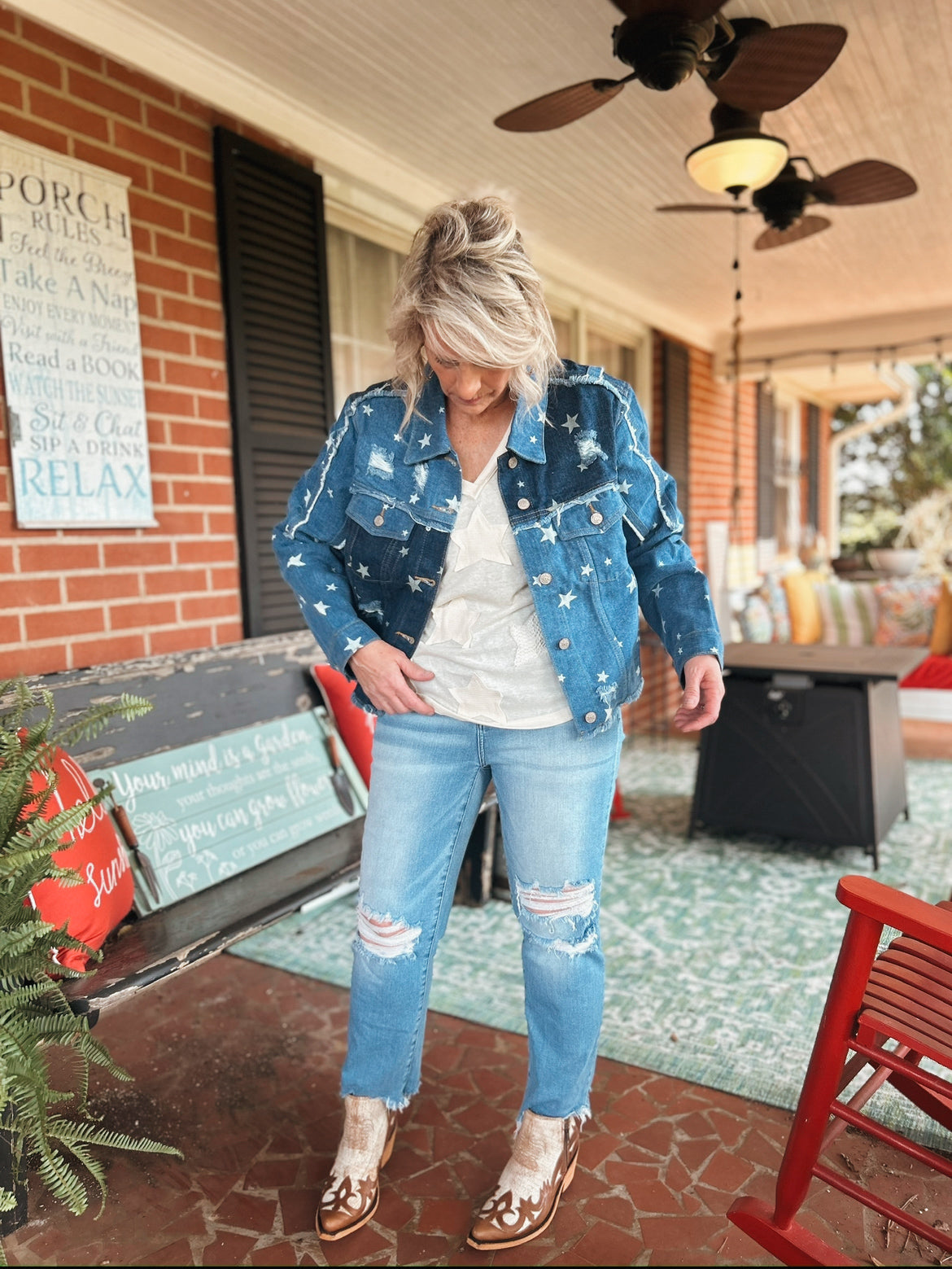 All the Stars Color Block Denim Jacket