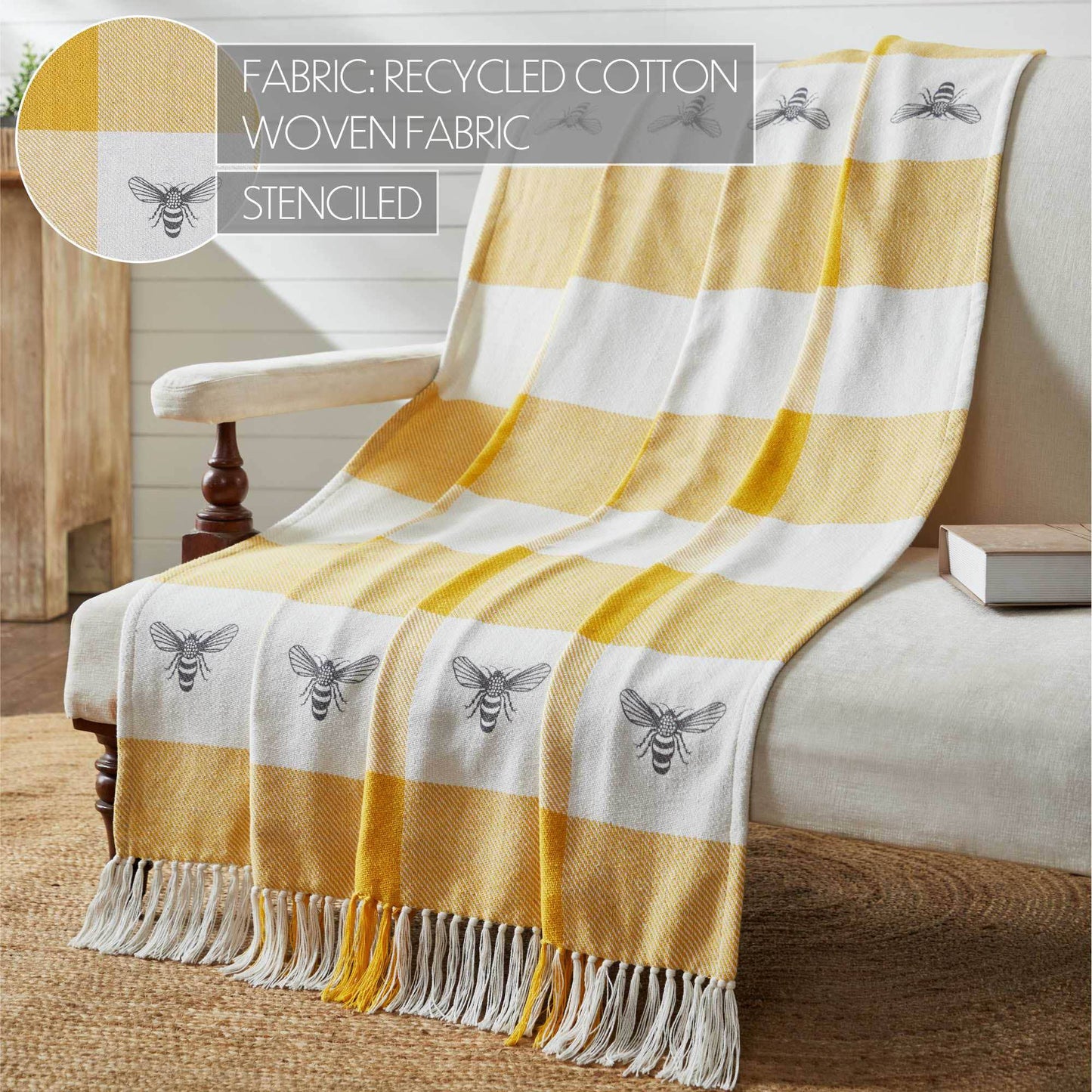 Buzzy Bees Woven Throw