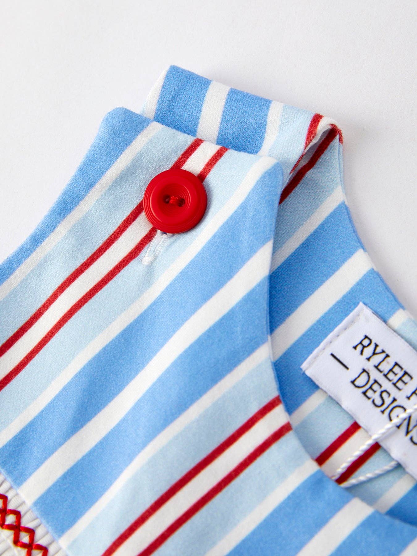 Ice Cream Striped Smocked Baby Boy Romper