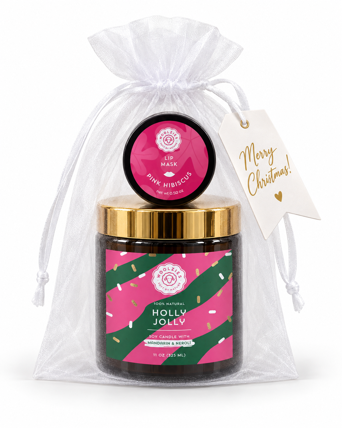 Christmas Stocking Stuffer – Mini Candle + Lip Mask