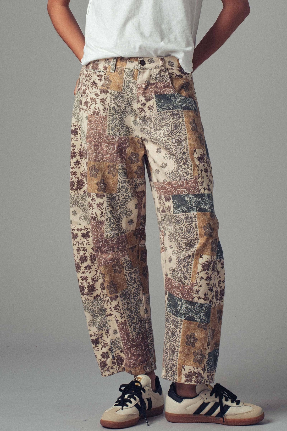 Boho Patchwork Wide Leg Pants