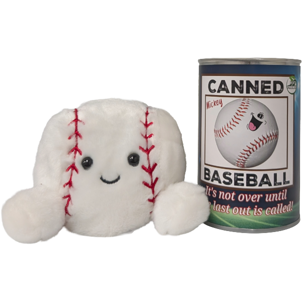 Mickey the Canned Baseball | Sports Plush in a Can w/Jokes: Foil Lid