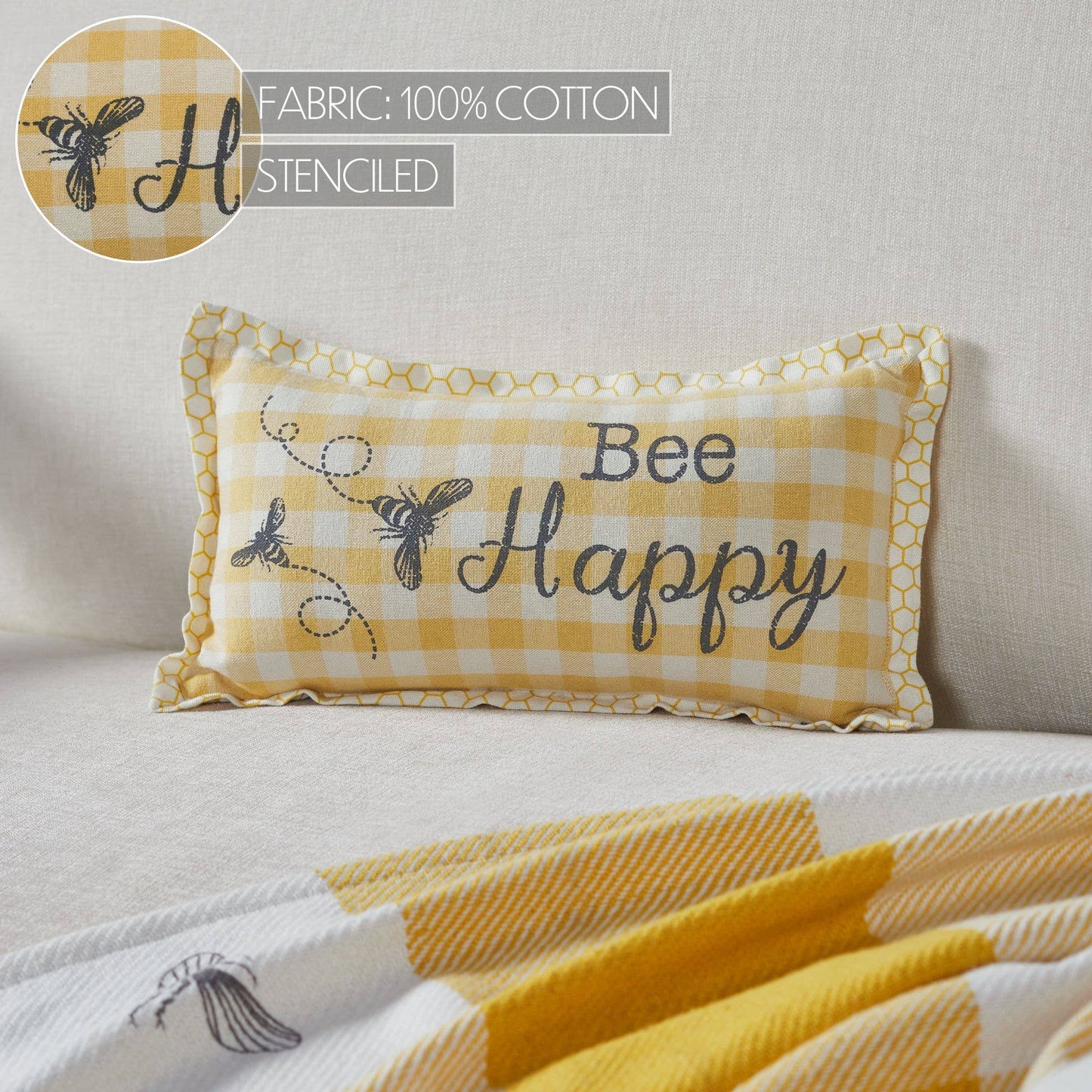 Buzzy Bees Bee Happy Pillow