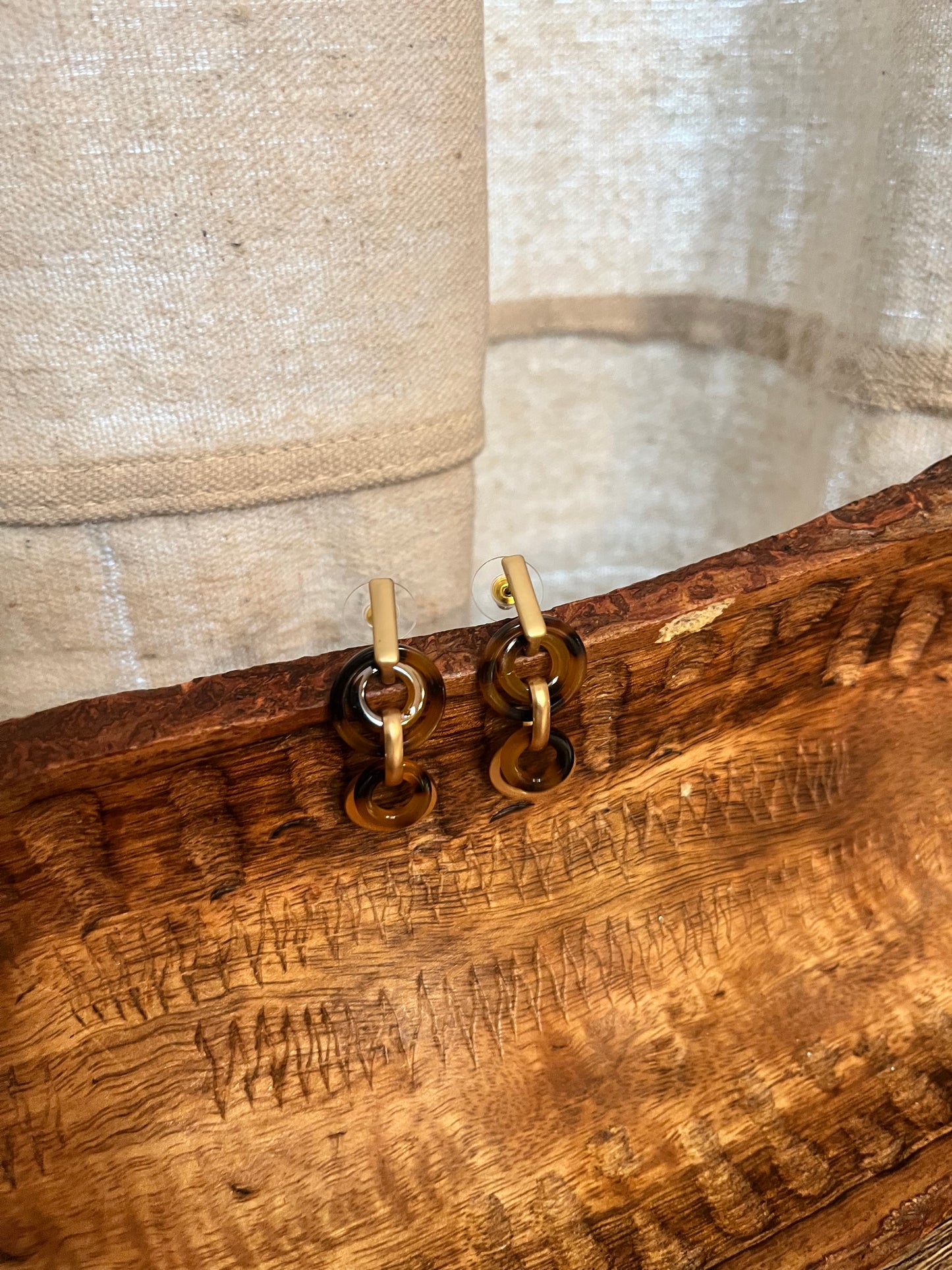 Entangled Gold And Tortoise Earring