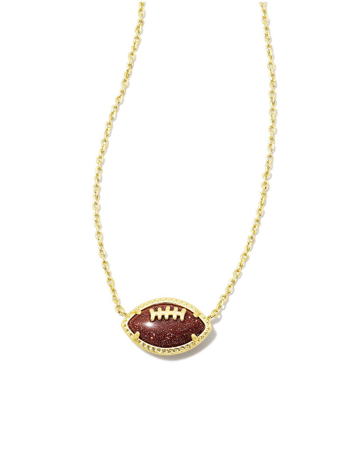 Football Short Pendant Necklace - Gold