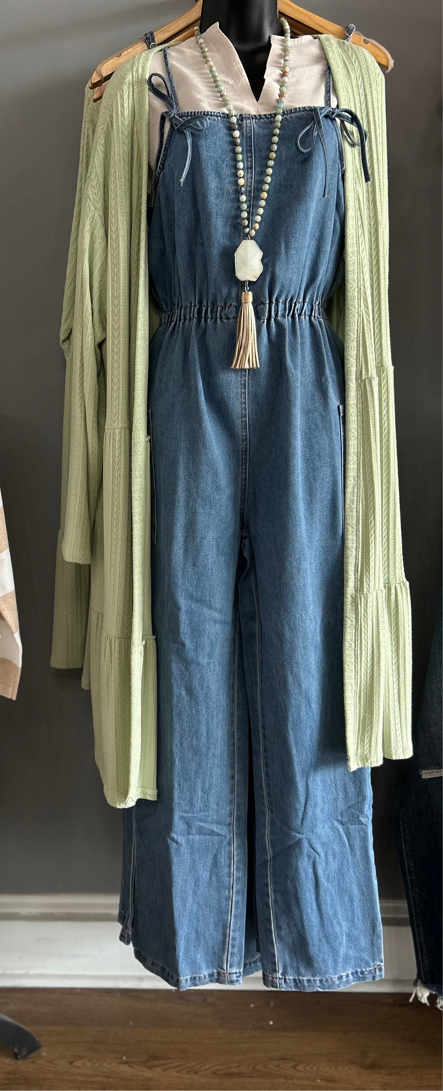 Bow Tie Denim Jumper