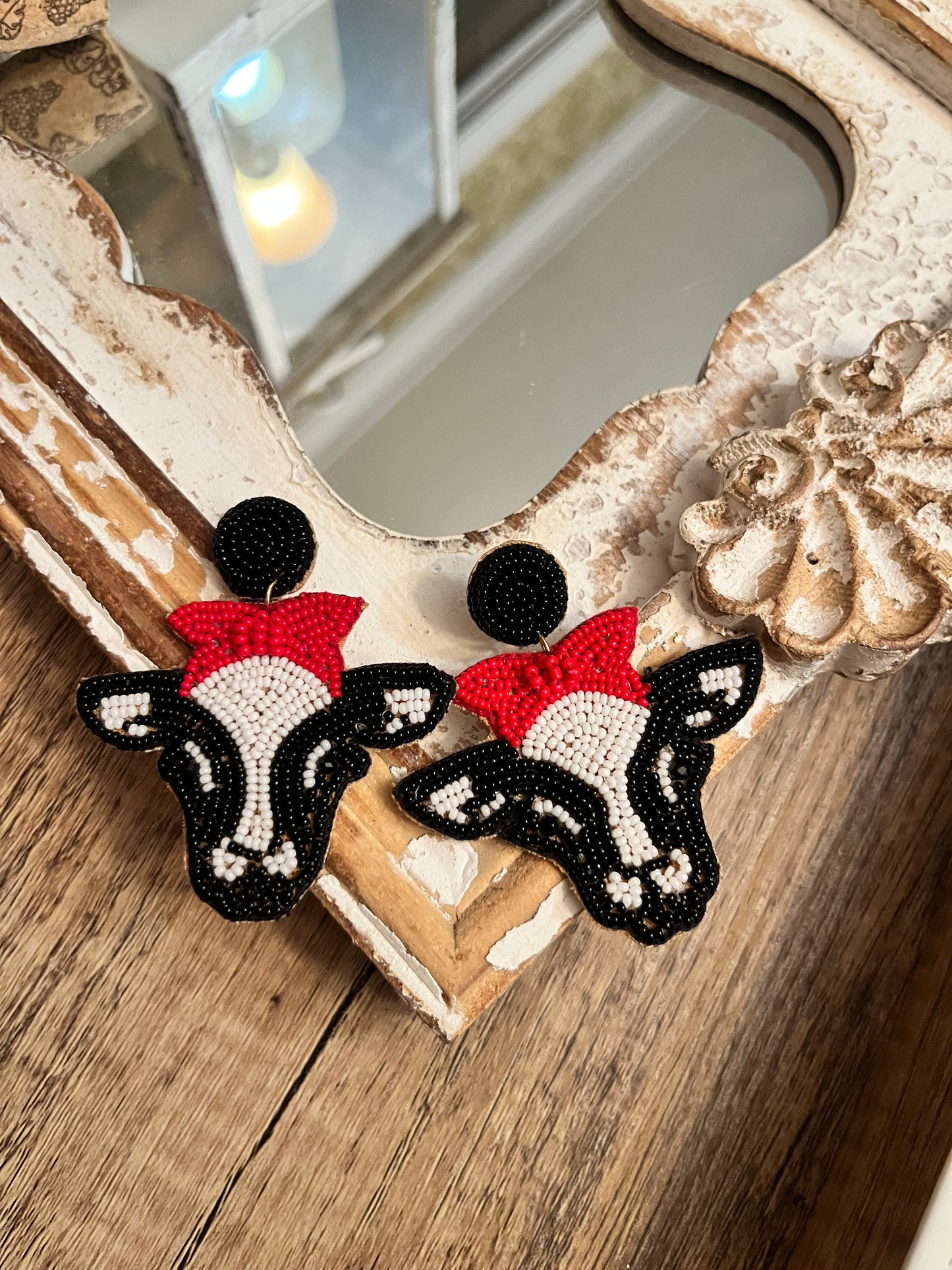 Rosie Cow Bead Earrings