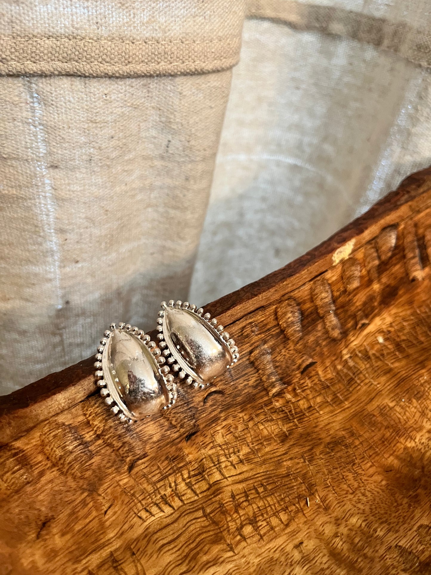 Polished Silver Scoop Earring