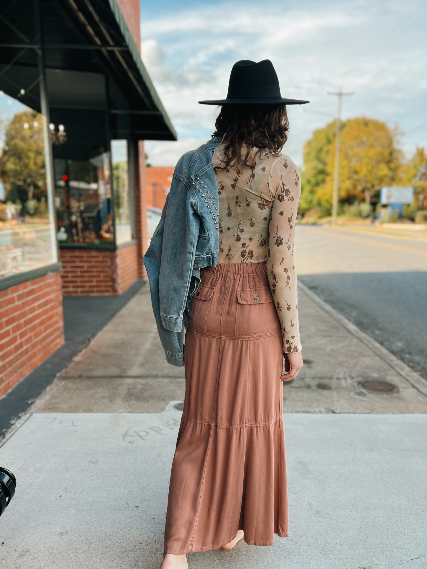 Mauve Cargo Maxi Skirt