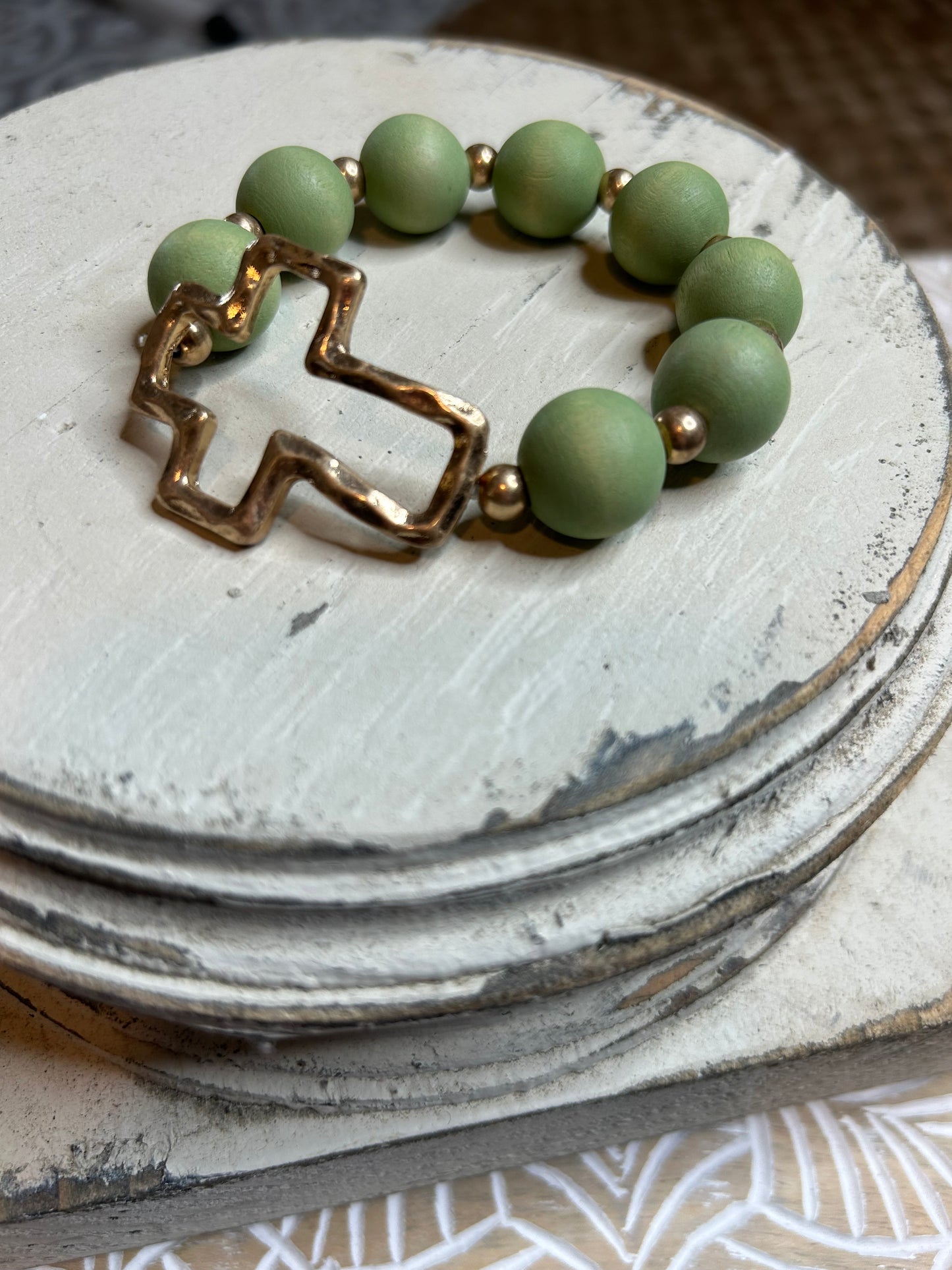 Sage Bead Bracelet