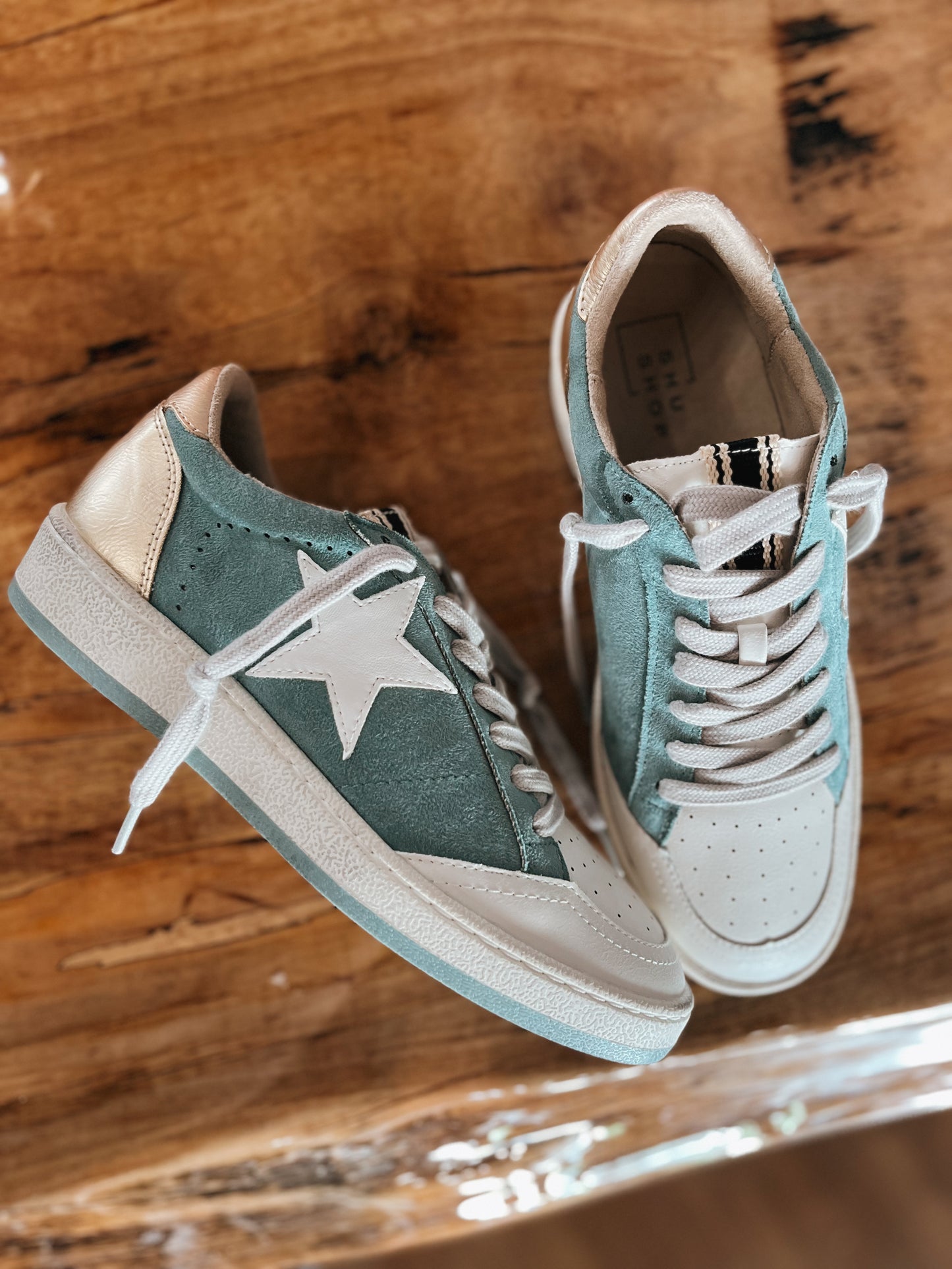 The Paz Sneaker - Aqua Suede