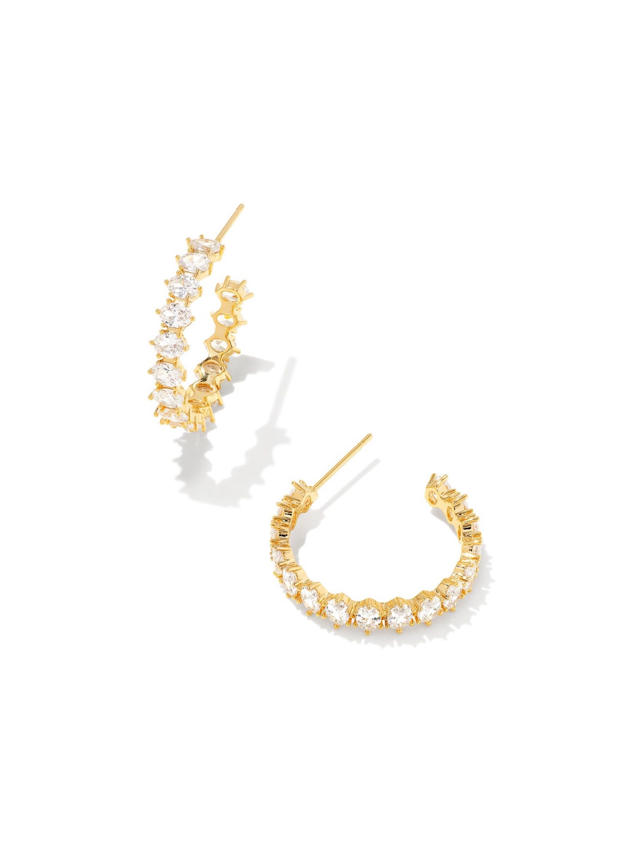 Cailin Crystal Hoop Earrings Gold