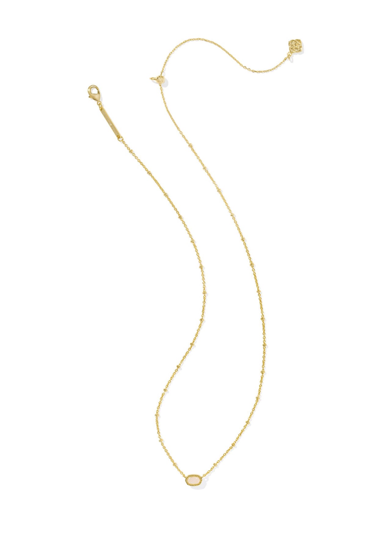 Mini Elisa Iridescent Drusy Short Pendant Necklace Gold