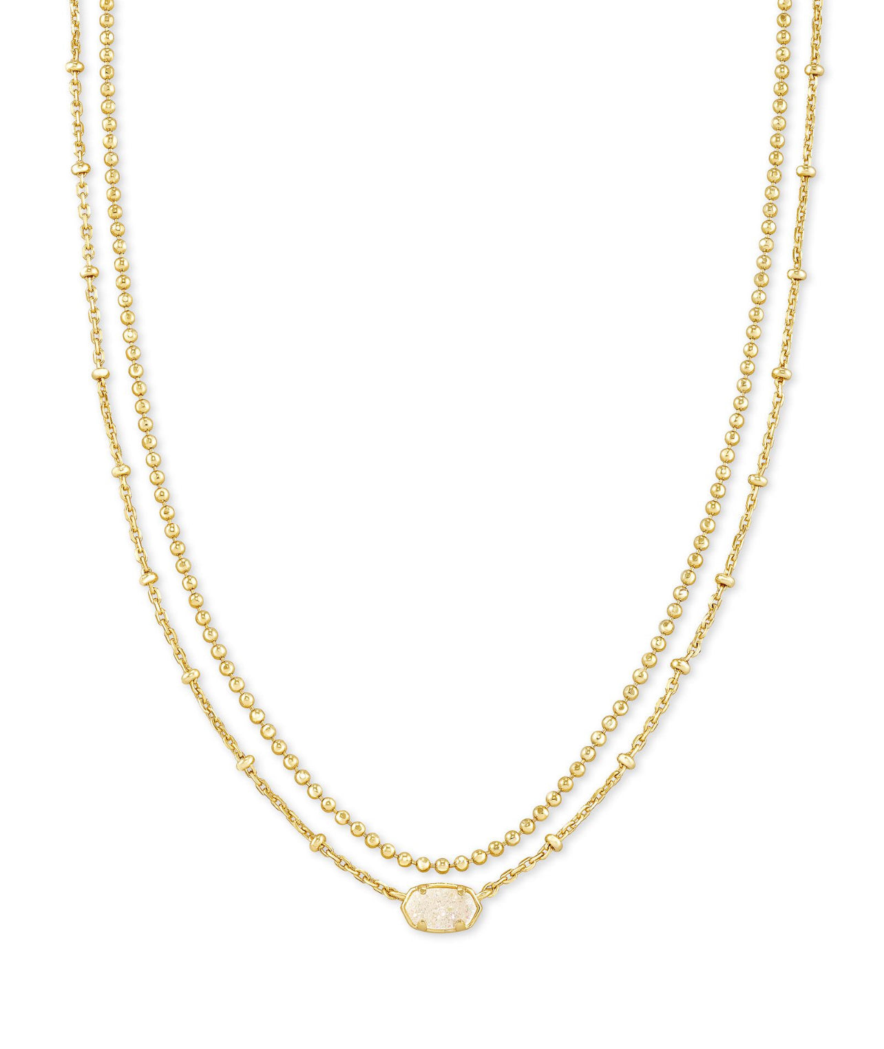 Emilie Iridescent Drusy Multi Strand Necklace