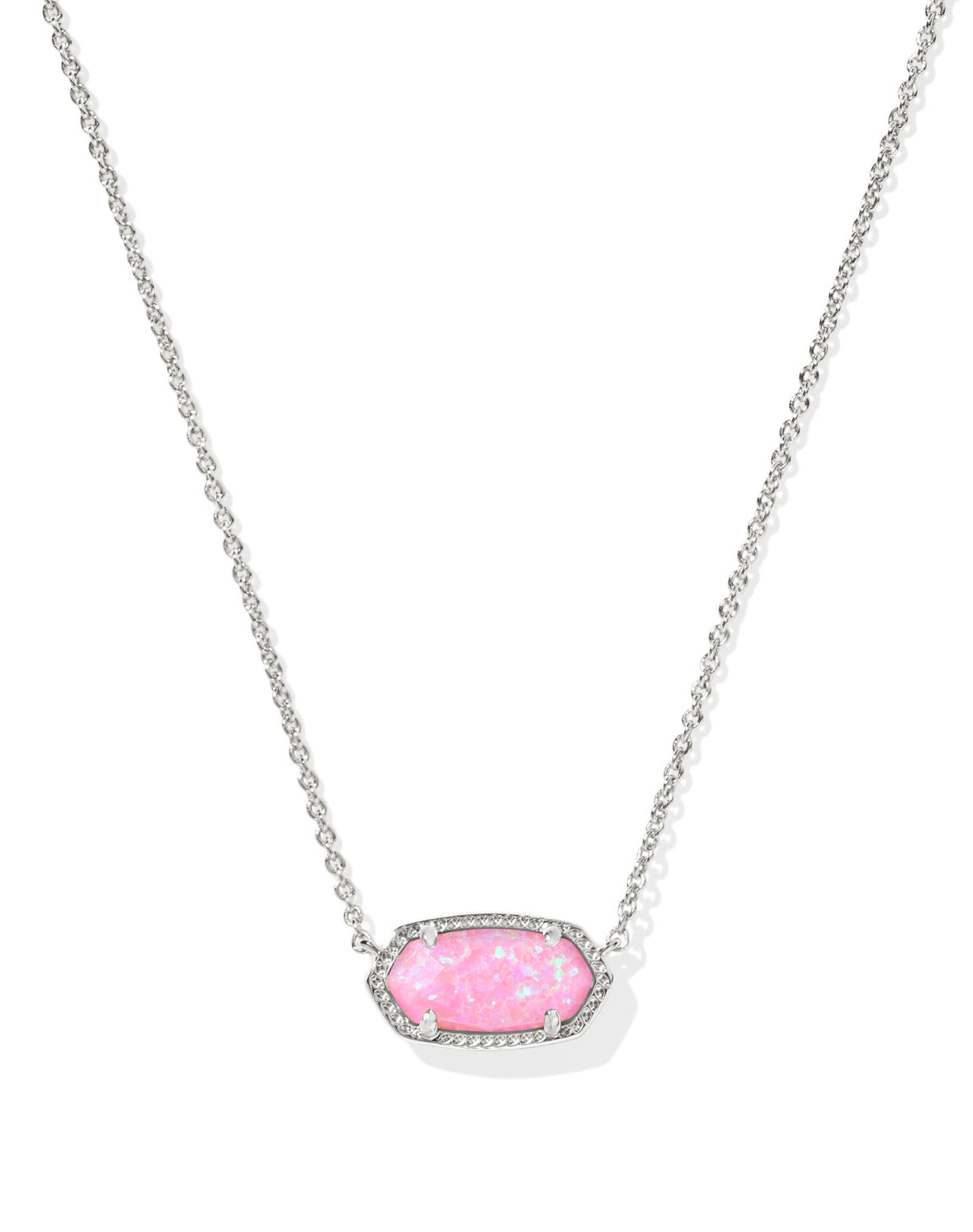 Elisa Carnation Kyocera Opal Short Pendant Necklace