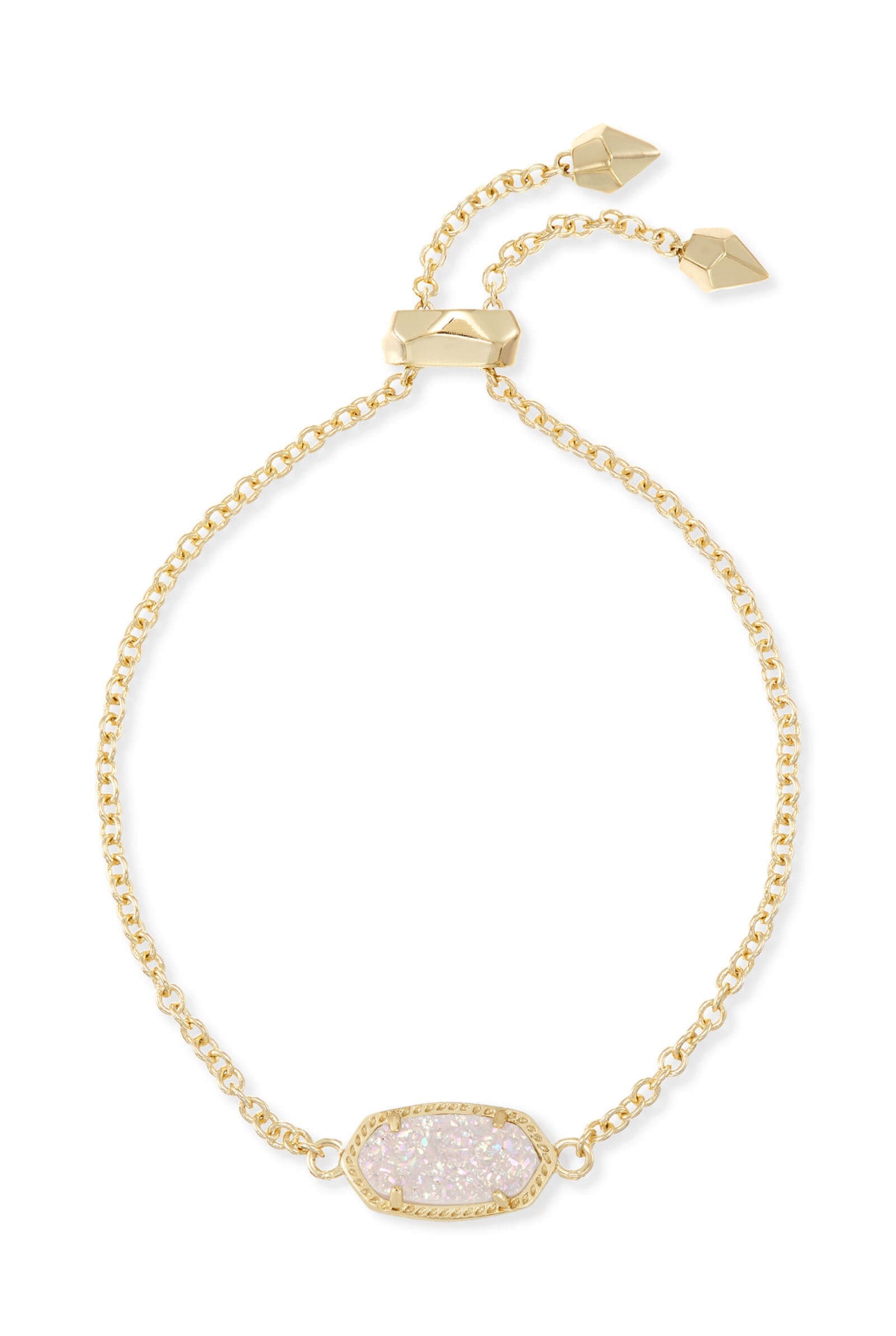 Elaina Delicate Chain Bracelet Gold Iridescent Drusy
