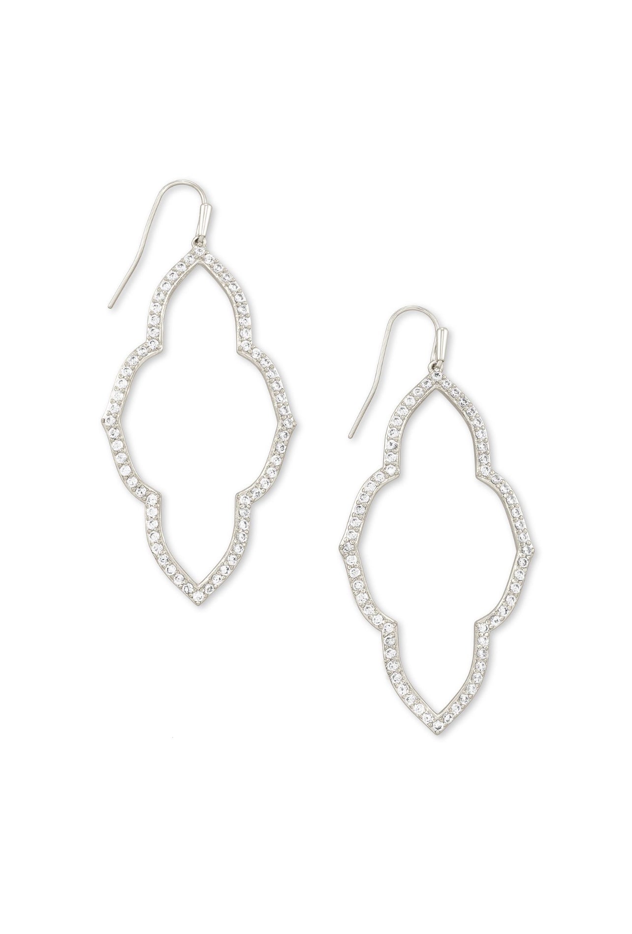 Abbie Open Frame Earrings Silver