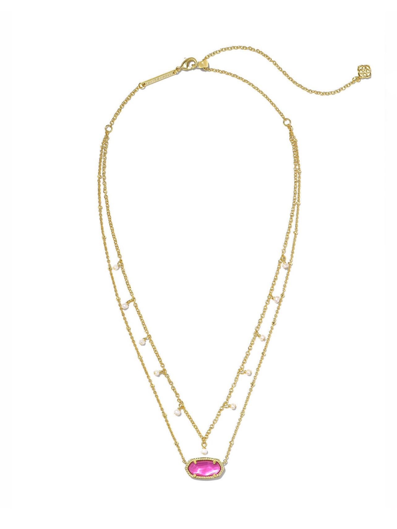 Elisa Azalea Illusion Pearl Multi Strand Necklace Gold
