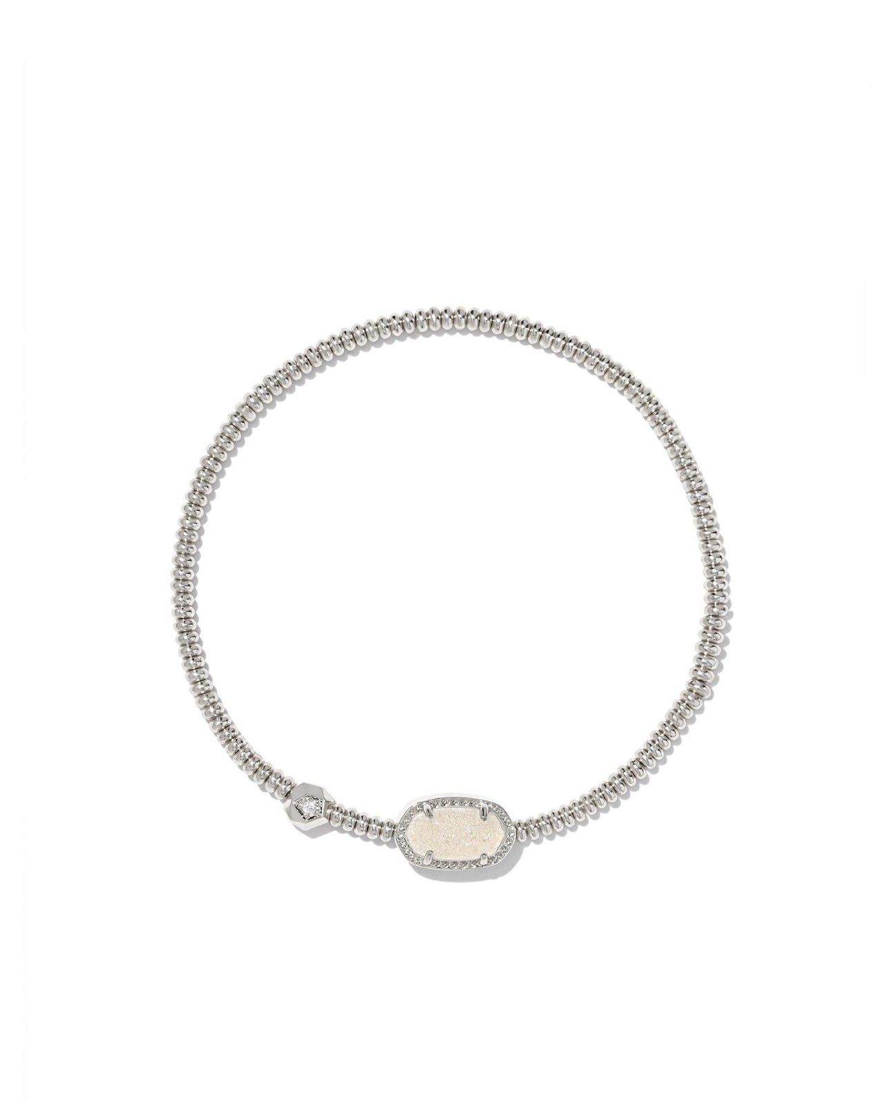 Grayson Iridescent Drusy Stretch Bracelet Silver