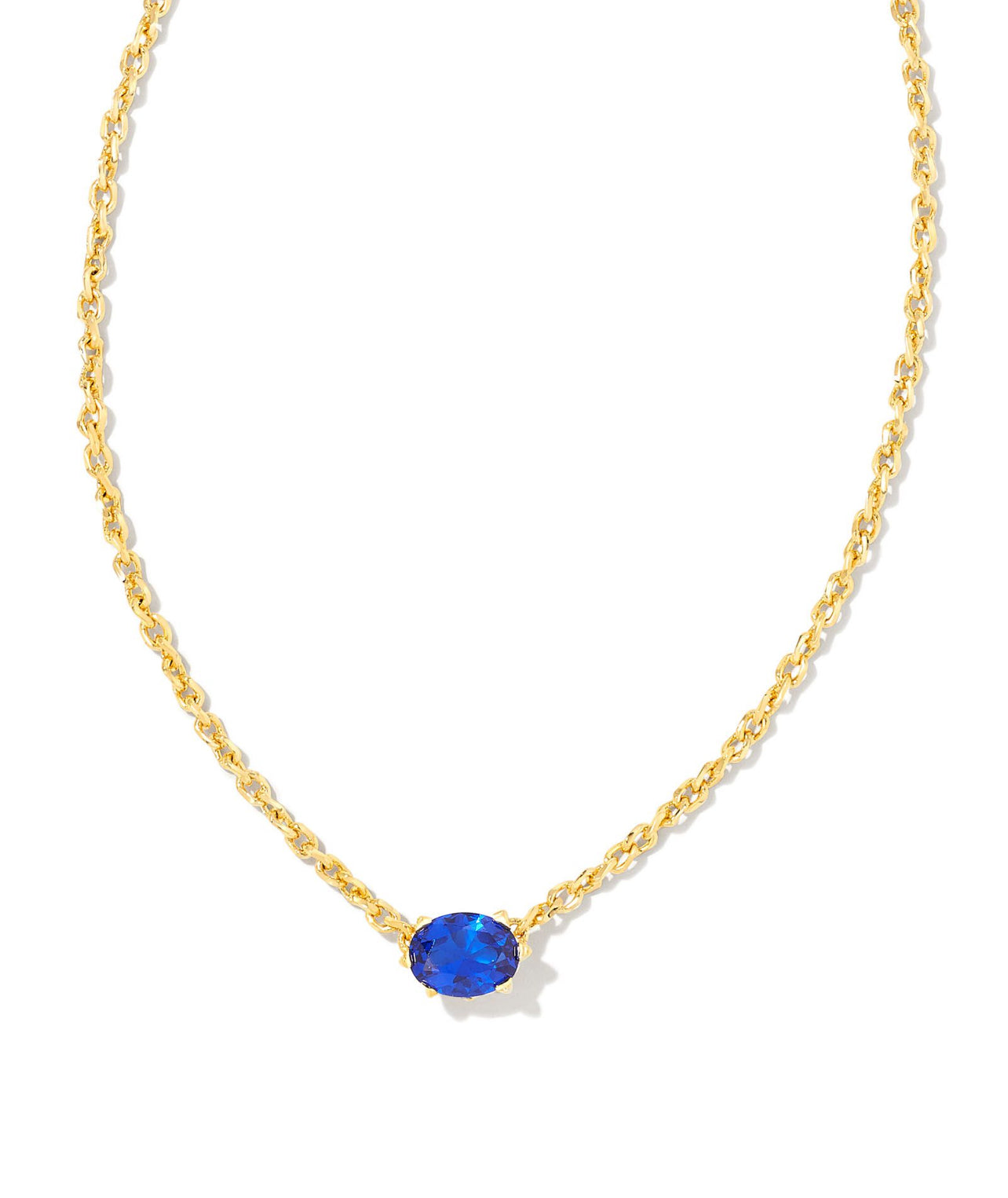 Cailin Blue Crystal Pendant Necklace Gold