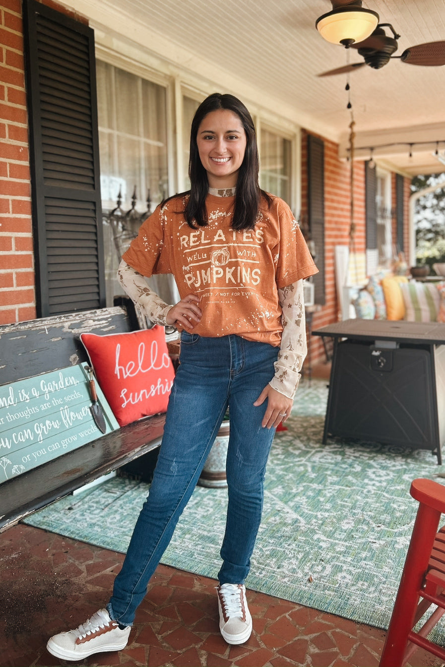 Dainty Floral Mesh Top