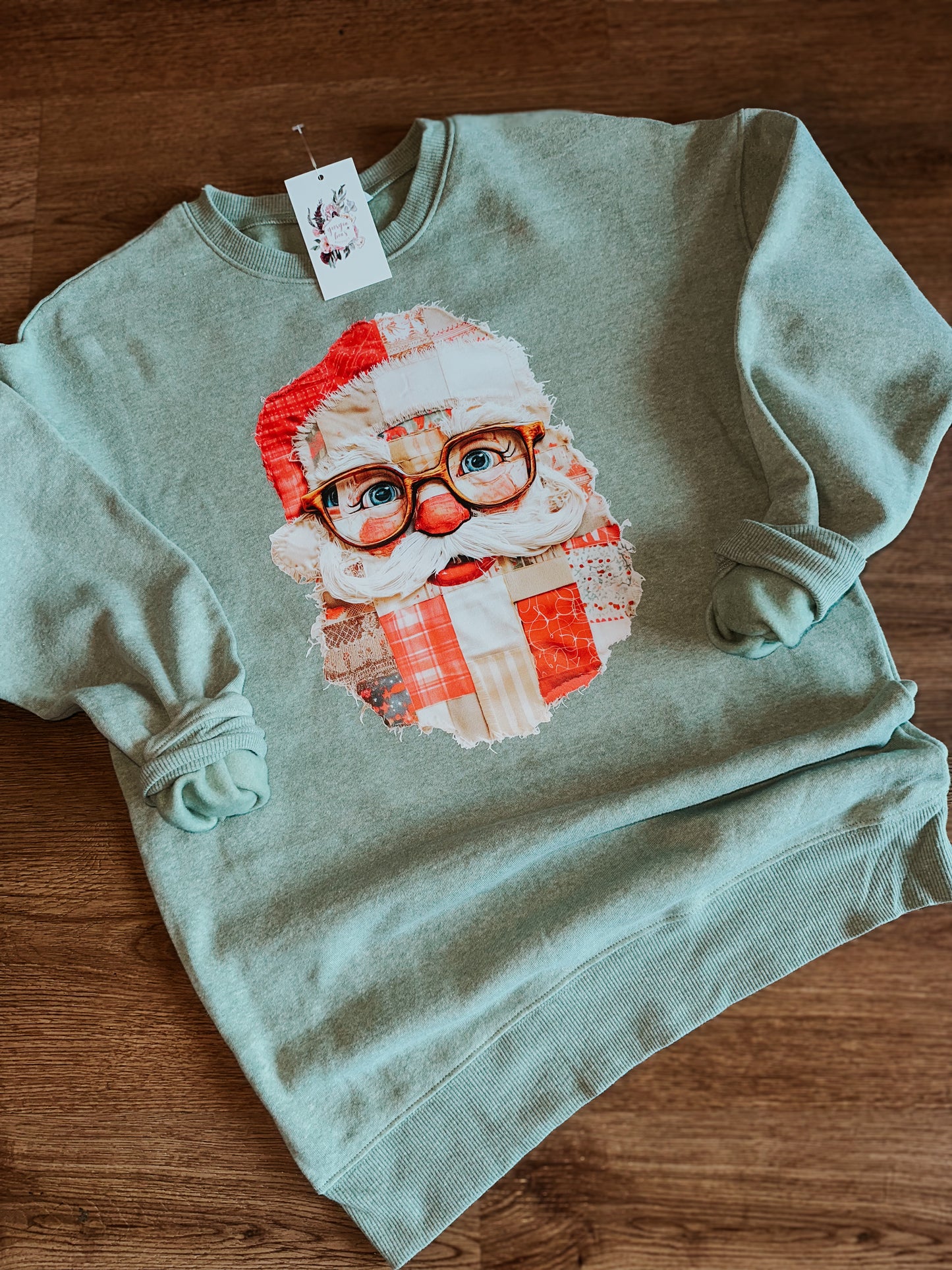Patchwork Santa Crewneck