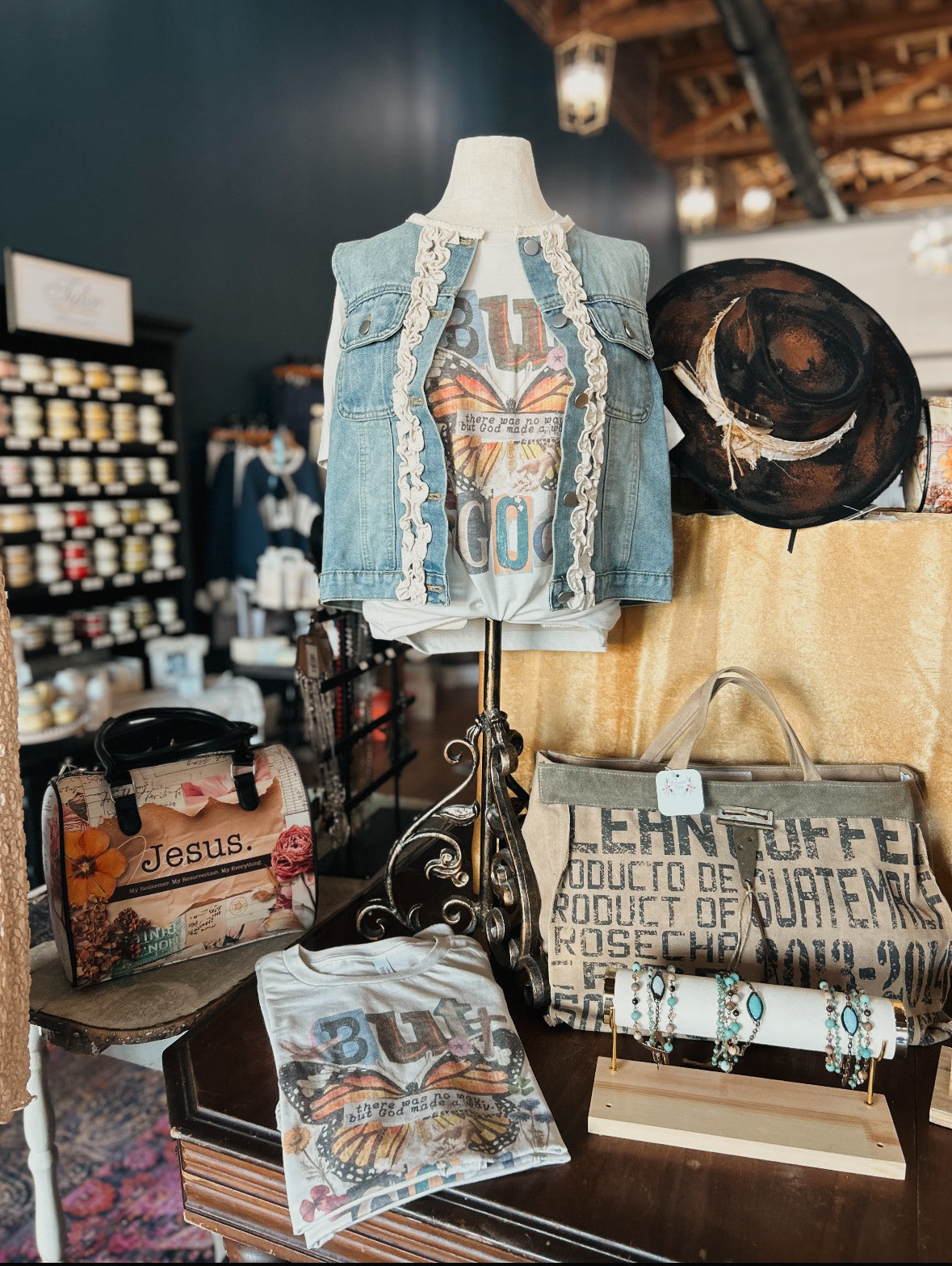 Washed Denim Ruffle Layering Vest